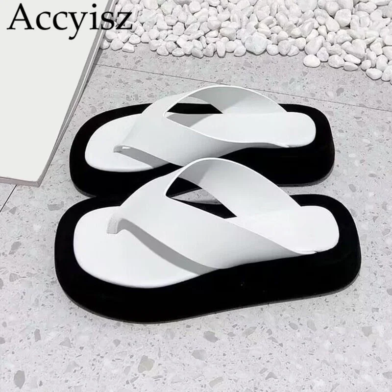 

Summer Slippers Women Flip Flops Slides Mixed Color Genuine Leather Casual Beach Shoes Slippers Ladies Mules Shoes Woman 2023