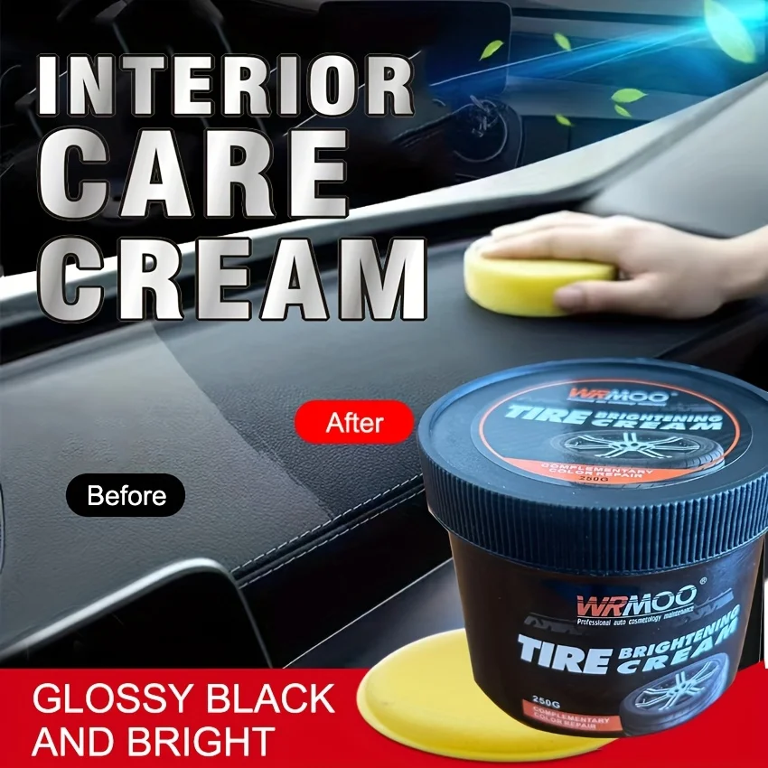Car Interior Renovation Cream - Scratch/Oxidation/Stain Remover for Dashboard/Leather/Trim, Anti-Aging UV Protection 5