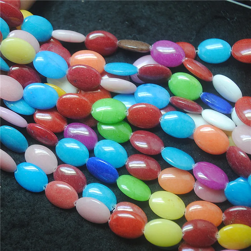 

30PCS New Gemstone Strings Natural Jade Stone Oval Shape 10X14MM DIY Jewelry Accessories Top Fashion Jewelry Parts