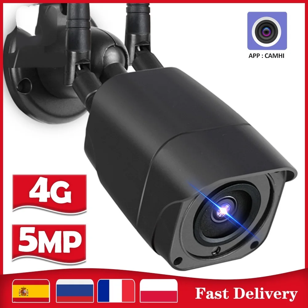 

New IP Camera Outdoor 5MP 1080P HD 3G 4G CCTV Camera With SIM Card GSM Two Way Audio 2MP Wireless Security Camera Metal CamHi