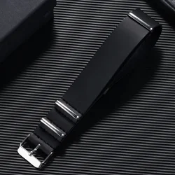 Premium Soft Leather Watch Strap - Universal Wristband - 22mm (Black)