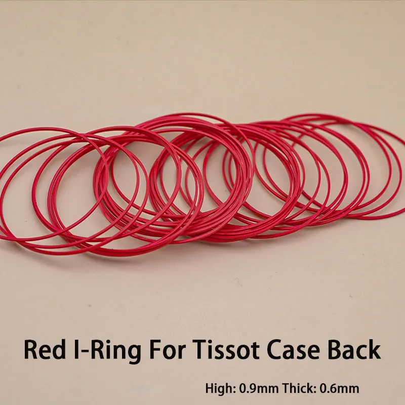 Enhanced Product Title:  
Durable Red Plastic I-Ring Gasket for Watch Case Bottom Cover