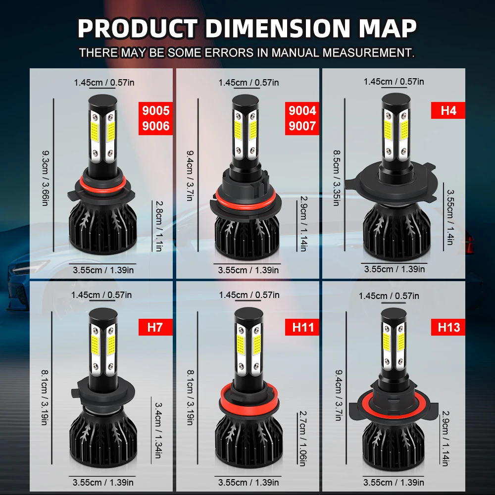50000lm 180W Car LED Headlight H7 H4 H11 6000K 8000K 9007 9004 H13 HiLo Light Bulbs HB4 HB3 9006 9005 9012 HIR2 Fog Lamp led headlights led car headlights car headlamps
