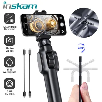 Type-C 360° Two-Way Rotary Articulating Endoscope Camera HD 1080P Car Inspection Industrial Endoscope With 8 LED For IOS Android 1
