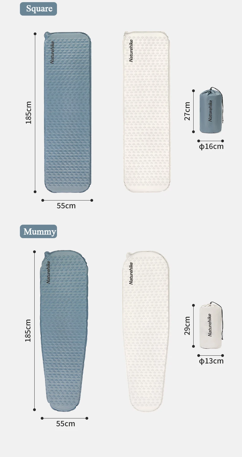 Naturehike Self-inflating Mat Ultra-light Portable Inflatable Mattress Tent Sleeping Pad Outdoor Camping Mat Travel Beach Mat