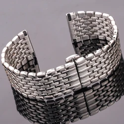 Elegant Silver Stainless Steel Watch Band Strap - Unisex Accessory - 22mm (Silver)