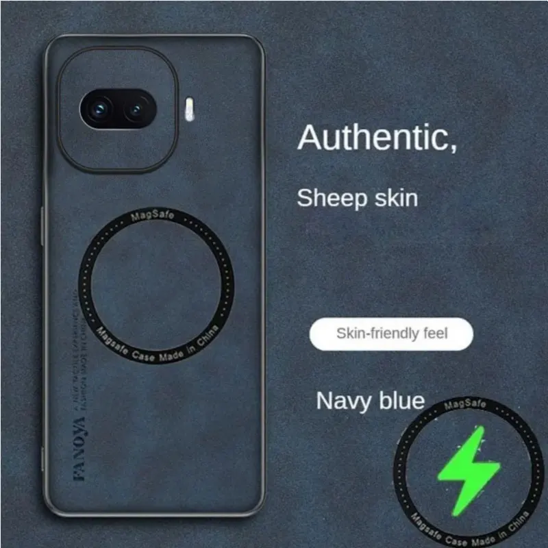 Sheepskin Leather Magnetic Wireless Charging Shockproof Case - Magsafe Cover