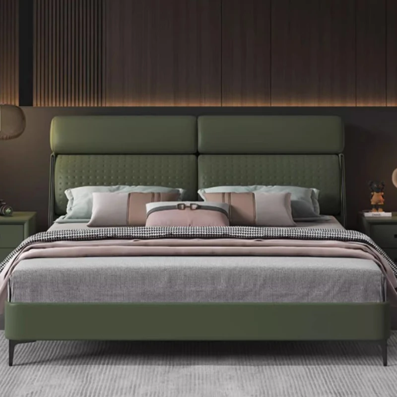 Letto Matrimoniale Nordico In Pelle Impermeabile King Size Testiera Di Lusso Con Struttura A Due Letti Piattaforma Safe Sleeping Camas De Casal Furnit