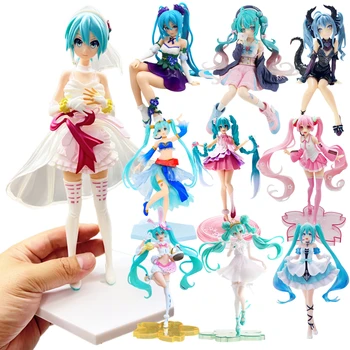 Anime Figure Wedding Dress Hatsune Miku Action Figures Kawaii Swimsuit Vocaloid PVC Collectible Model Toys Girl Gift 1