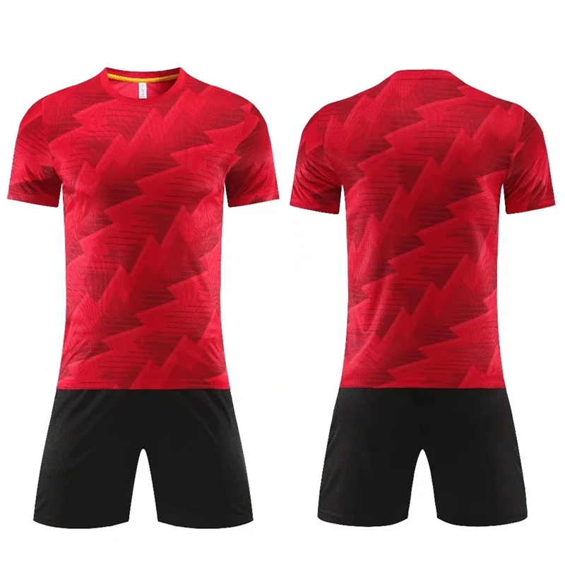 Children's Football Kit Men's Soccer Team Jersey Sets Vertical Stripe Sports Suit Quick Drying Fabric Uniform