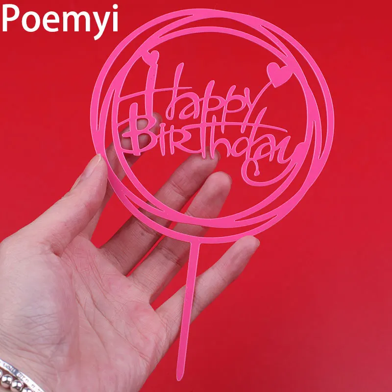 

Happy Birthday Wedding Cake Topper Acrylic Gold Mirror Cupcake Topper for Kids Birthday Party Cake Decorations Baby Shower