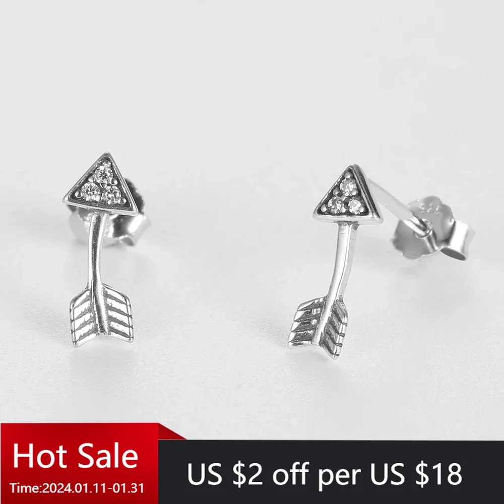 

Women Arrow Earrings Silver 925 Fashion Sweet Charm Stud Earrings for Women Couple Wedding Party Fine Jewelry Gift