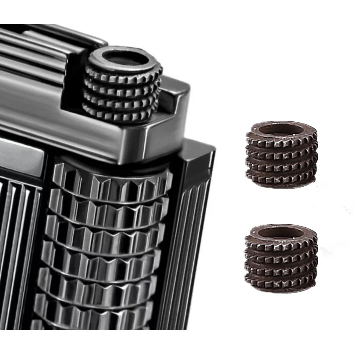 2Pcs Ruota In Acciaio Di Ricambio Dentata Profonda Di Alta Qualità Per Parti Di Riparazione Accendino A Gas Dupont Dunhill 4.7*3.4*2.2Mm Spedizione Gr