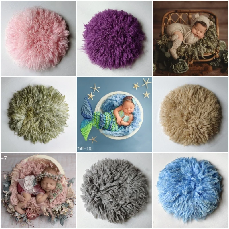 Newborn Baby Photography Props Soft Wool Background Blanket Posing Mat Basket Filler Fotografia Accessories Studio Photo Props dvotinst newborn photography props baby wool flora wraps blanket basket filler stuffer fotografia accessories studio photo props