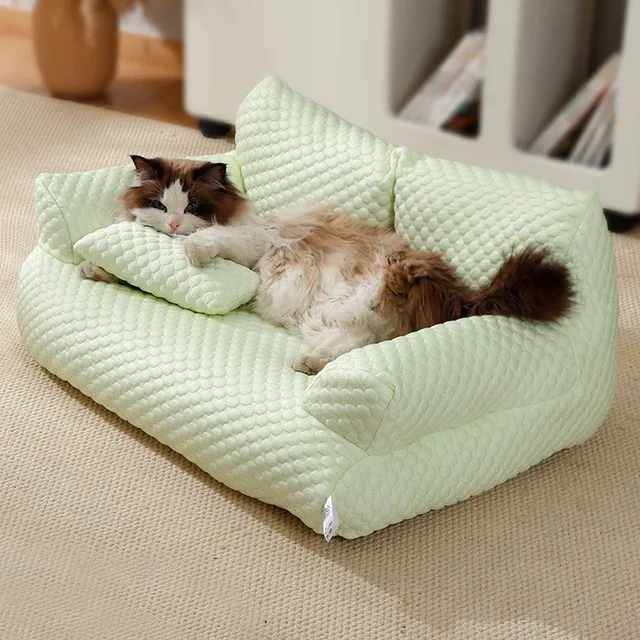 All Seasons Pet Bed Stable Shape Pet Bed Pet Sofa Bed Ice Silk Set for Small Medium Dogs Cats Summer Sleeping Comfort for Furry 3