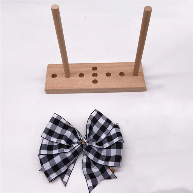 Ribbon Bow Maker Tool Wooden Wreath Bow Maker Double-Sided Bow Maker With  Pin Rods For Making Bows Halloween Christmas Party - AliExpress