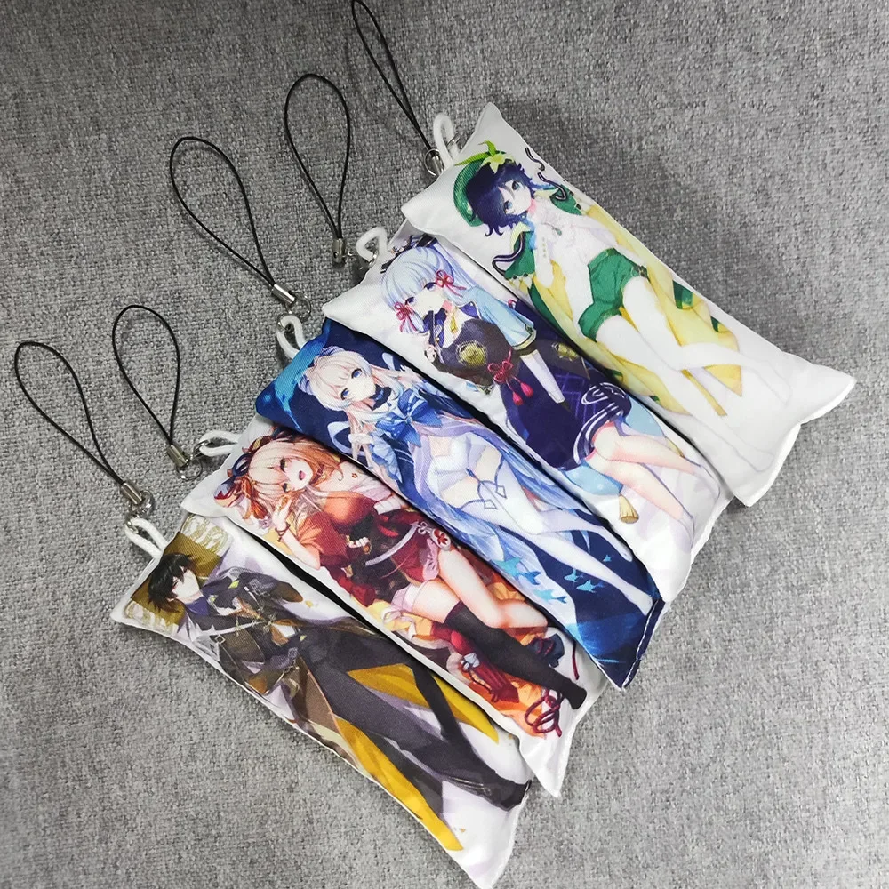 Konosuba Aqua Dakimakura Keychain Double Sided Mini Anime Body Hanging Phone Ornament Cpsplay Anime Keychain 5