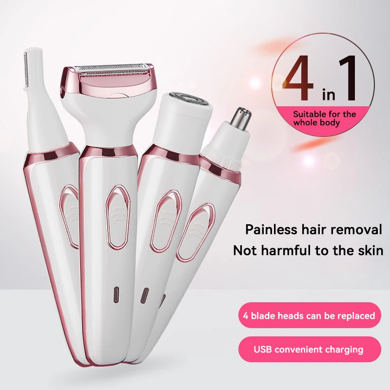 2025 4 In 1 Electric Lady Shaver Body Hair Removal Epilator Painless Cordless Trimmer Razor Gifts For Women 2025