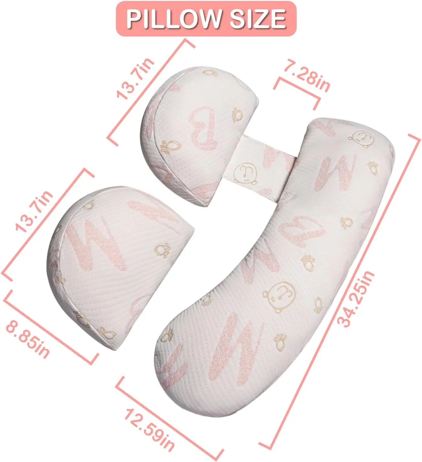 Pregnant Women's Pillow to Protect the Waist Side Sleeping Pillow to Support the Abdomen H-shaped Sleeping Side Cushion P