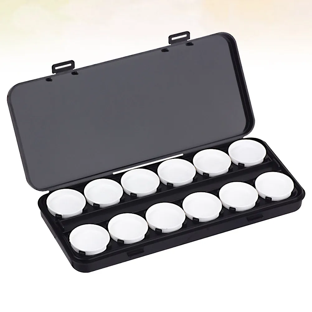 24 그리드 페인트 팔레트 아트 수채화 팔레트 네일 페인팅 아이섀도우 컬러 믹싱 ABS 내구성 있는 보관함 여행용 아트