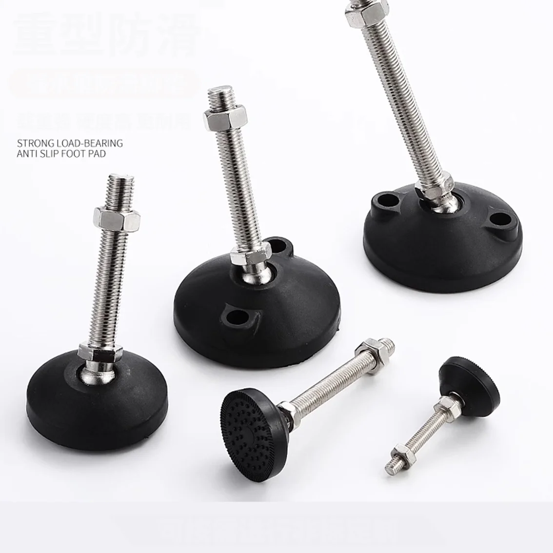 2/4Pcs M8M10M12 가구 지지대 미끄럼 방지 패드 조정 가능한 범용 사무실 창고 선반 나일론 발굽 고정 앵커 발