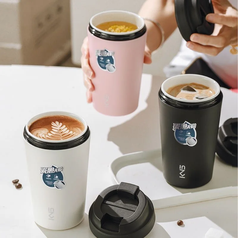 New High Value Portable Ceramic Liner Coffee Cup Sealed Leak-Proof