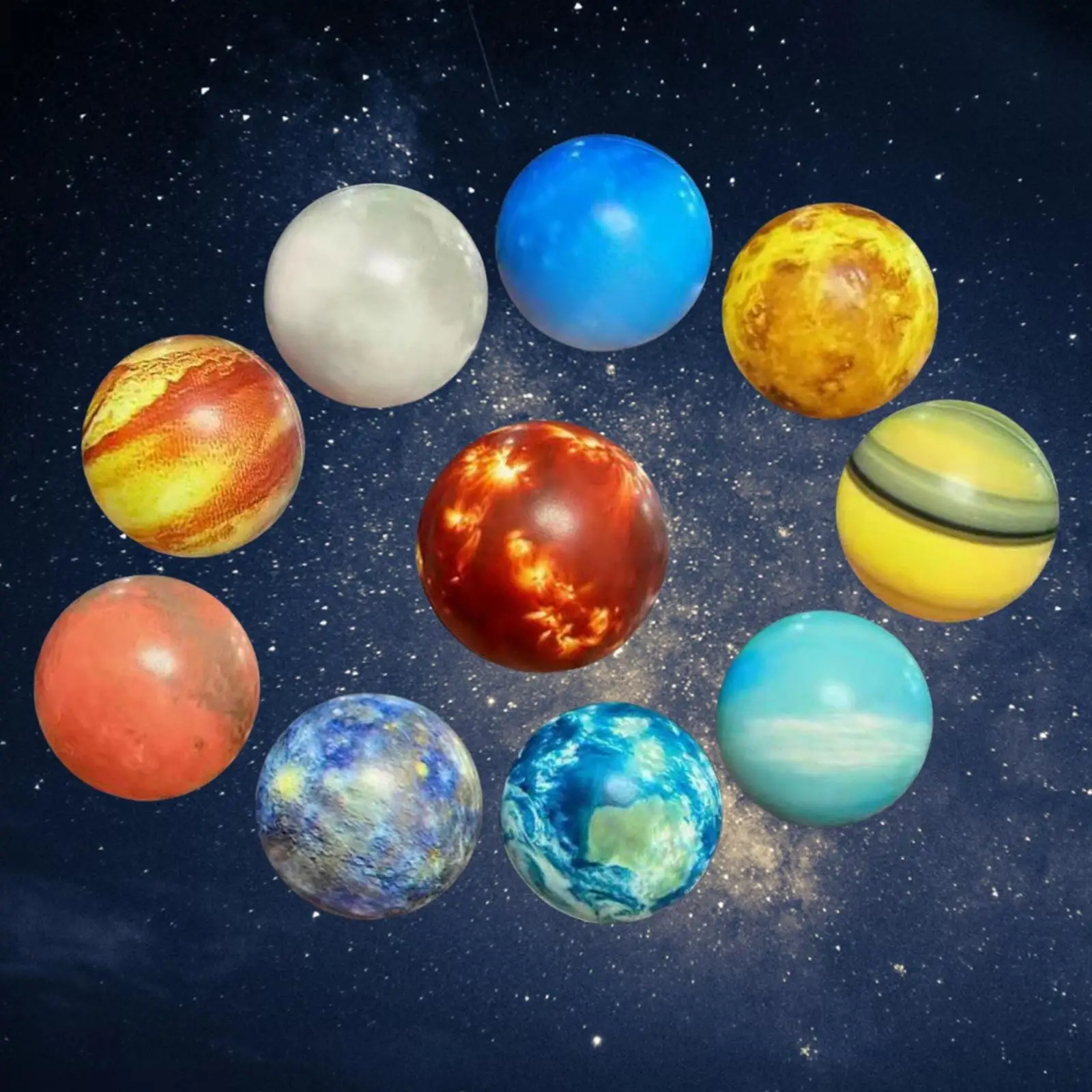 10 Pieces Solar System Planet Balls Planet Bouncy Ball for School Projects