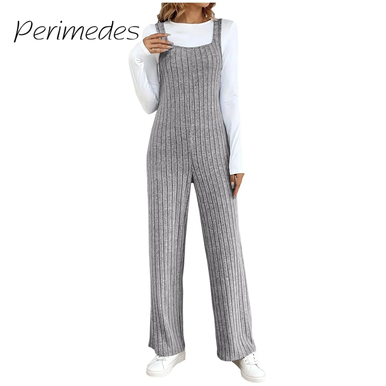 

Women'S Solid 2024 Jumpsuits Summer Sleeveless Wide Leg Jumpsuit Overalls High Waist Dazzling Durable Jumpsuits Fashion Bodysuit