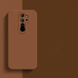 Liquid Silicone Brown Matte Back Cover with Camera Protection for Note 11 Pro plus 5g (Brown)