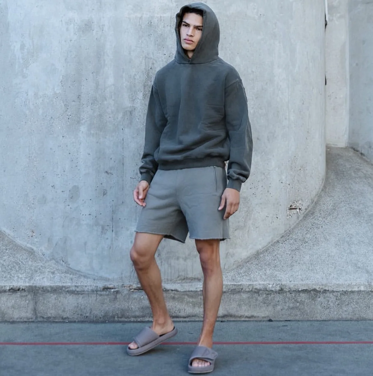 Men's Grey Cotton Shorts Image 7