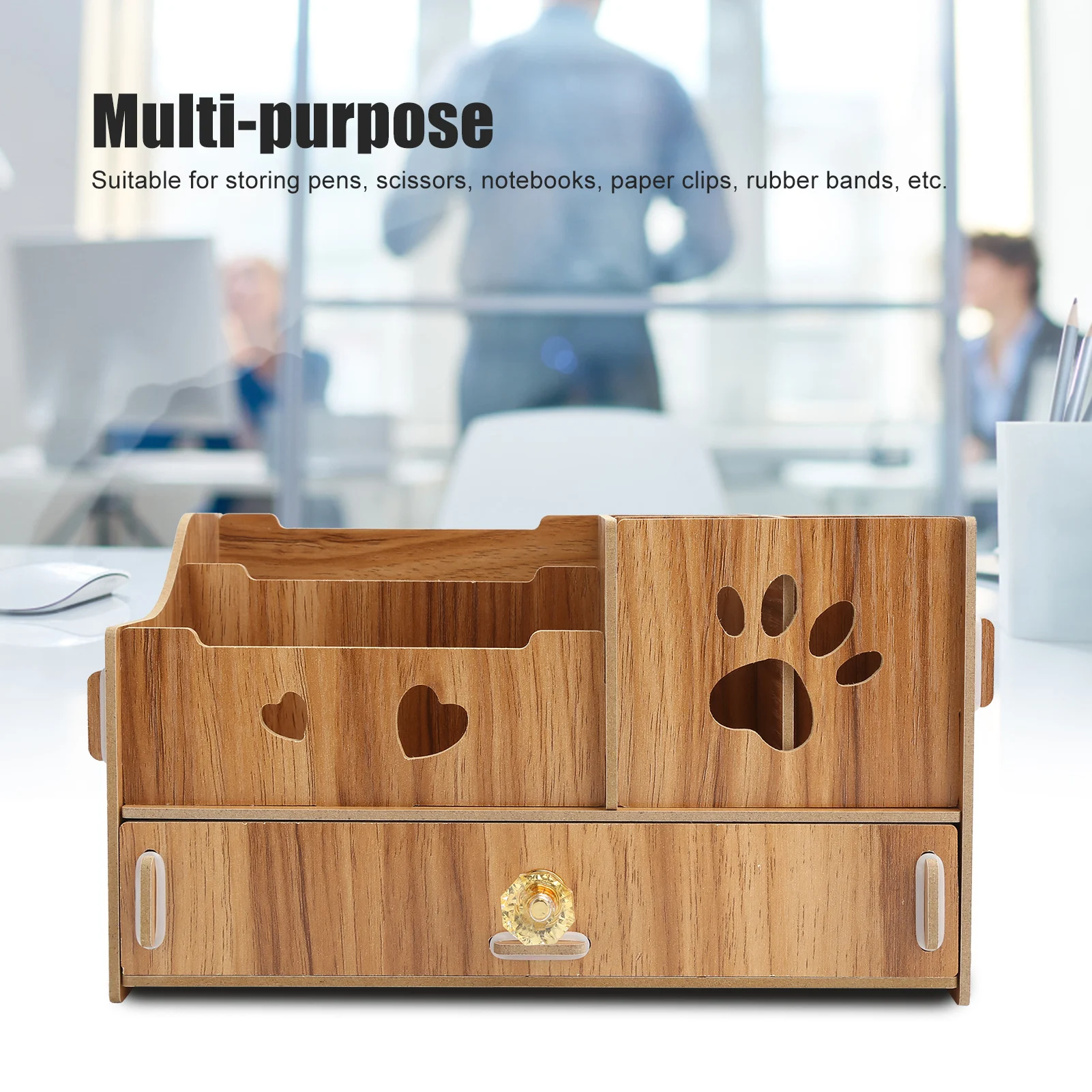 

Desktop Shelf Unit Tabletop Storage Shelf Wood Desktop Organizer Innovative Cosmetics Stationery Storage Rack for Home Office