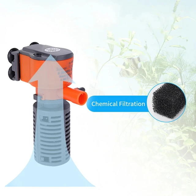 3-in-1 ถังกรองปลา Aquarium Submersible Water PUMP AC220-240V MINI กรองออกซิเจนปั๊มลมสําหรับพิพิธภัณฑ์สัตว์น้ําขนาดเล็กถังปลา 4