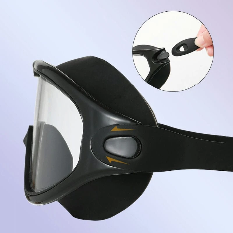 Adult Swimming Glasses Large Frame Diving Mask Soft Eyewear With Earplugs Men Women Water Sports Diving HD Anti-fog Eyewear