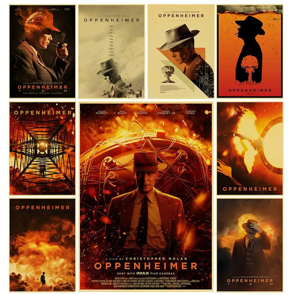 

2023 Oppenheimer Europe America Posters New Biography Movie Aesthetic Kraft Painting Cafe Wall Living Art Home Decoration Gift