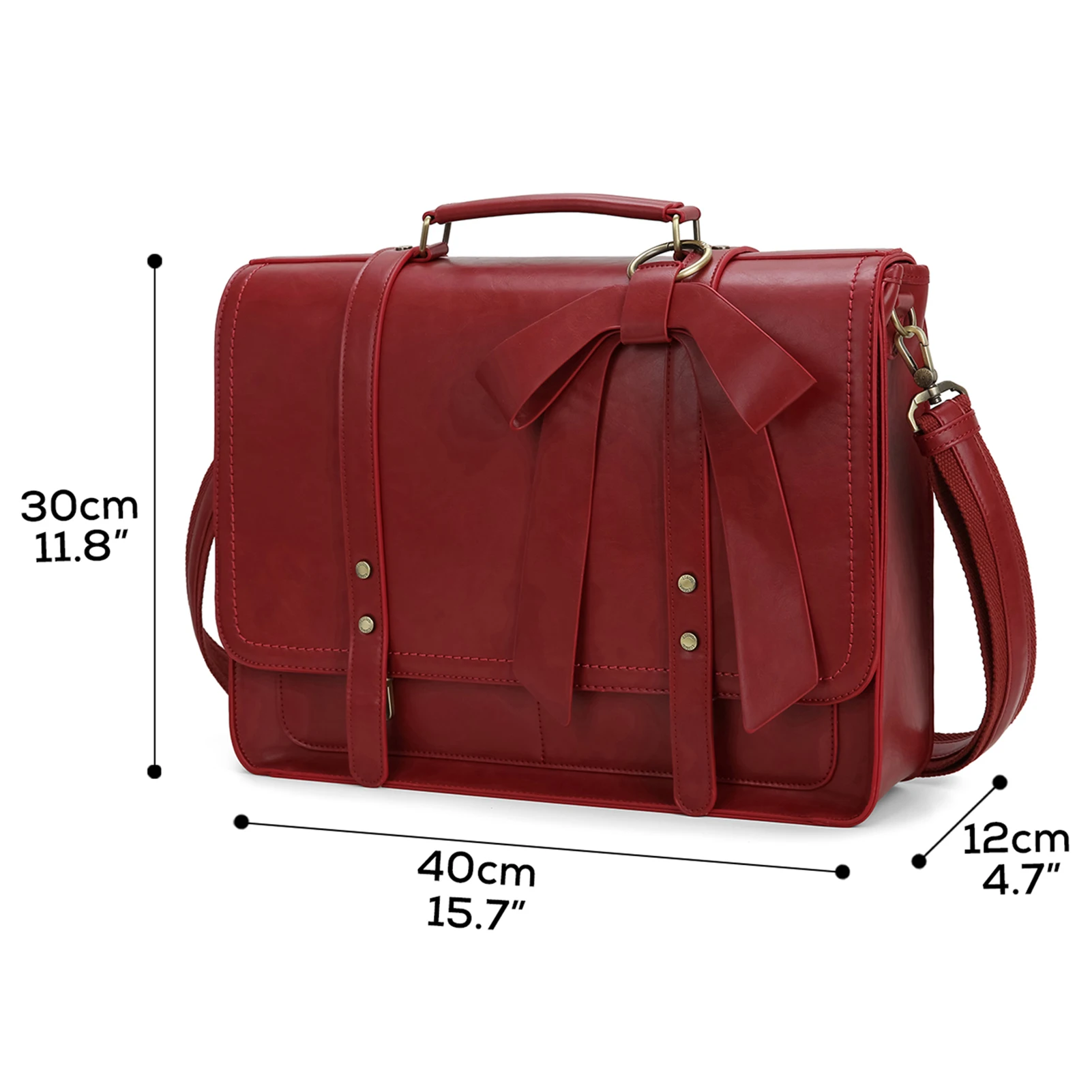Ecosusi-pu Leather College Shoulder Bolsa para as Mulheres Maleta para Mulheres Laptop Bolsa Adequado para 156 Mochila - Imagem 3