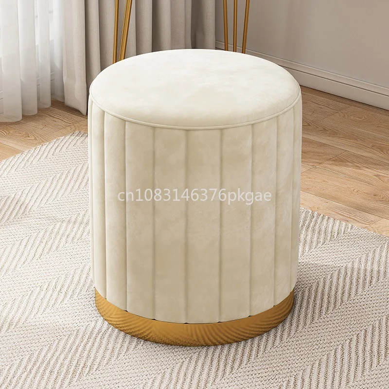 Nordic Light Luxury Makeup Small Round Stool Makeup Chair Girl Stool Bedroom Dressing Stool Chair Furniture