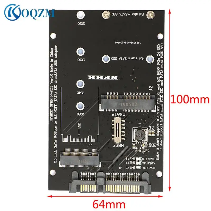 PC Ʈ  ī, M.2 NGFF MSATA SSD-SATA 3.0 , 2 in 1