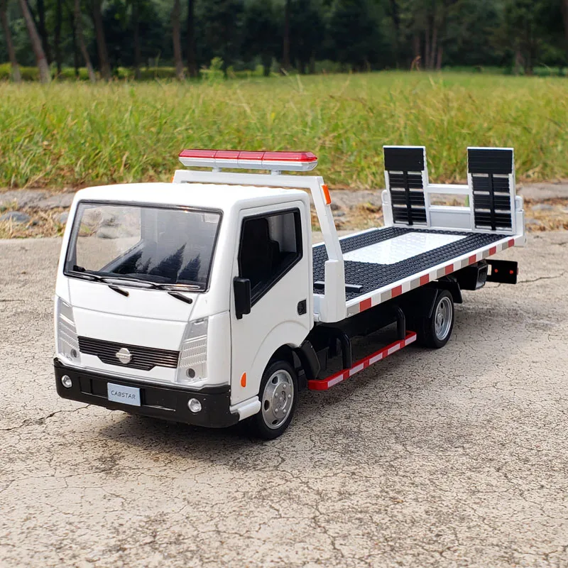 1/32 Platform Trailer Truck Alloy Die Cast Toy Car Model Sound and Light Children's Toy Collectibles Birthday gift