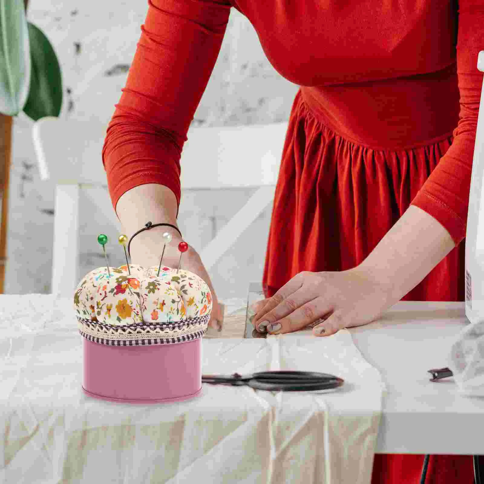 GlassBallHeadPinHolderDecorativeBallHeadSewingPinStorageBox