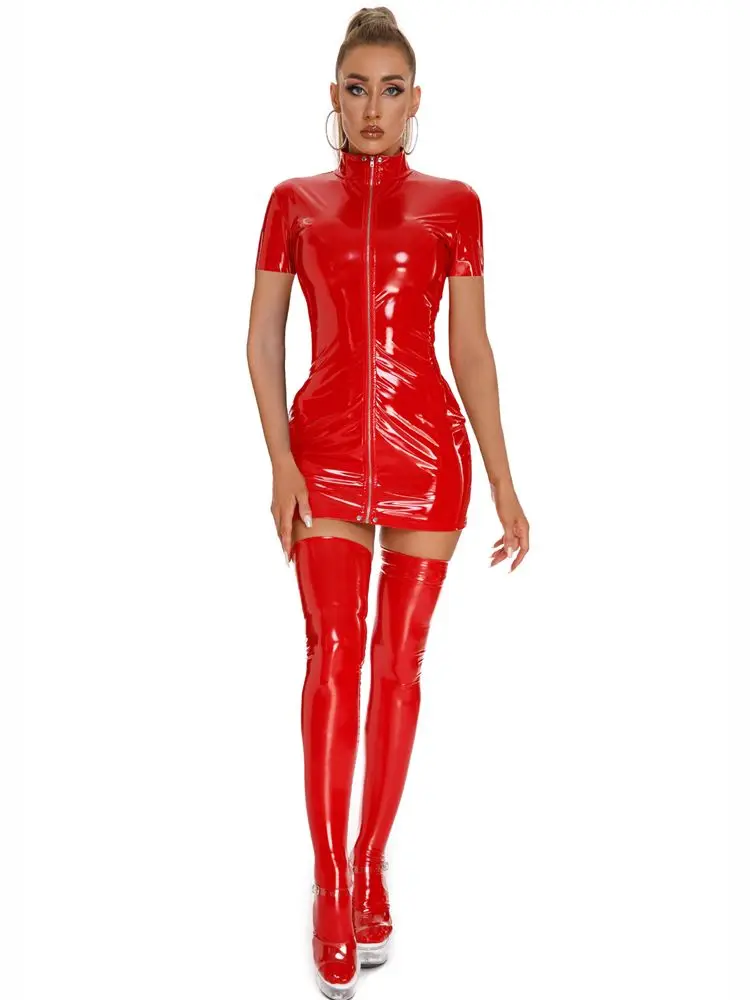   ª Ҹ PVC Vestidos ¦ PU  ڽ,  巹 Ÿŷ Ű  ̴ ȴ  Ŭ Ÿ 巹