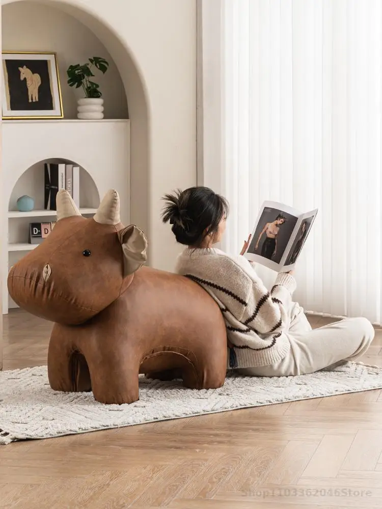 Calf-shaped Animal Shoe-changing Stool Creative Stool For Living Room Cute Children's Seat Cartoon Doll Sitting Low