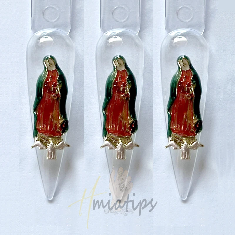 Mix 3D Santa Muerte Nail Charms Metal Rhinestones Gems Virgin Mary Gemstone  Acrylic Nail Art Jewelry Decoration Accessories