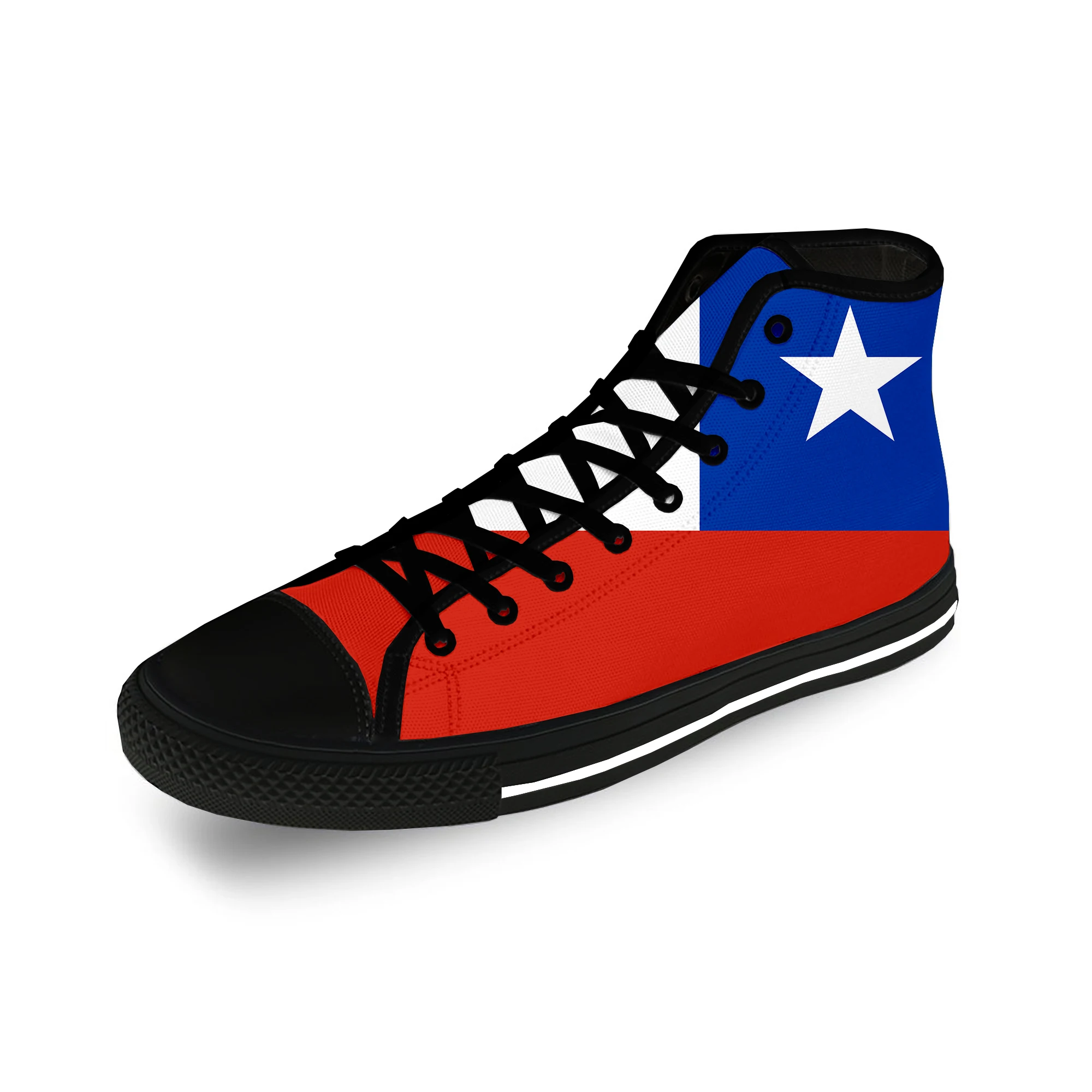 

Chilean Flag Chile Patriotic Cool Casual Cloth Fashion 3D Print High Top Canvas Shoes Men Women Lightweight Breathable Sneakers