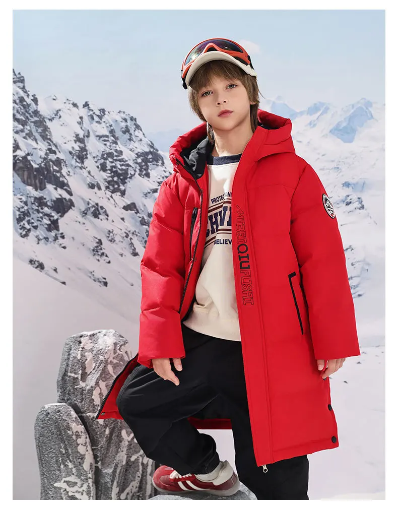 OLEKID 2025–30 Grad Winter Kinder Daunenjacke wasserdicht dick warm Teenager Jacke 3–14 Jahre Kinder Jungen Parka Oberbekleidung Mantel – Detail 15