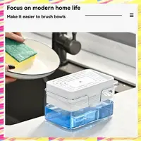 ABJJ อ่างล้างจานตู้ทําสบู่ล้างจานสบู่กดสบู่กล่องฟองน้ําครัวผงซักฟอกคอนเทนเนอร์ 4