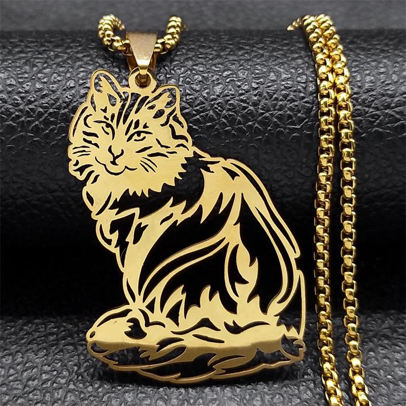 Pendentif Chat Ragdoll En Porcelaine – Collier Animal, Plaqué Argent
