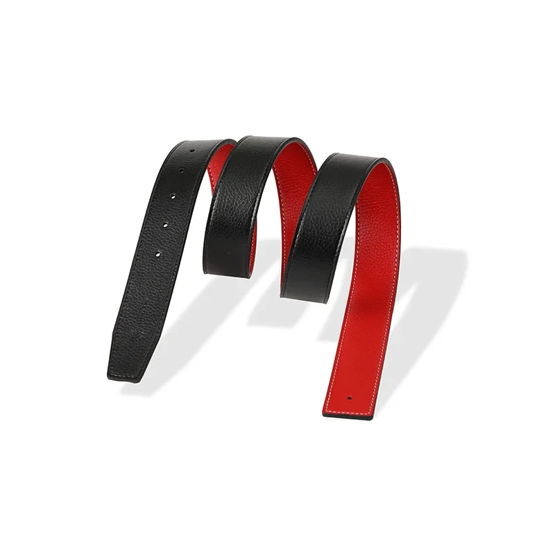 Men High Quality Pin Smooth Buckle Male Straps Without Buckle Luxury Brand Belts No Buckle PU Leather Waistband No Buckle 3.8cm