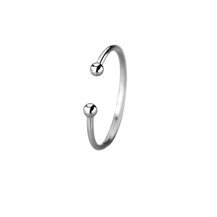 Silver ring 925 sterling silver bead adjustable for fashion women classic fine jewelry minimalist geometric