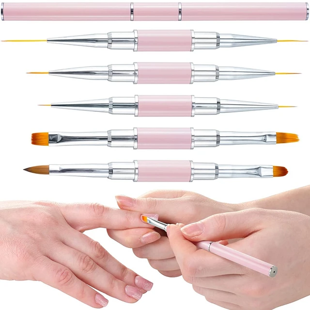 Silicone Nail Art Design Brushes  Nail Art Brush Silicone Double -  5pcs/set - Aliexpress