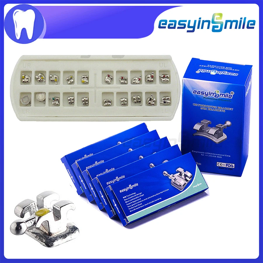 Easyinsmile ทันตกรรมวัสดุสำหรับโลหะ Orhto Bracket Mini วงเล็บ Roth / MBT 345 022ประเภทใหม่ล่าสุดคุณภาพสูง 1